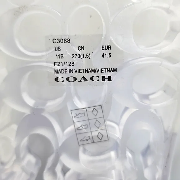 COACH ULYSSA RUBBER SLIDE/SHOES, THE SIZE 11B, THE COLOR IS "CLEAR", 100% RUBBER - Picture 8 of 13
